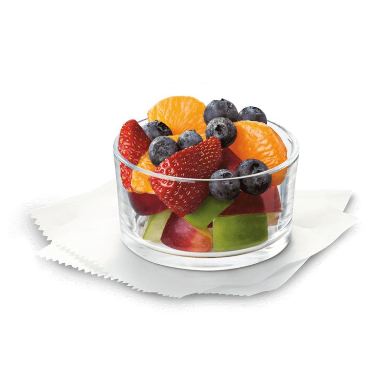 A nutritious fruit mix made with mandarin orange segments, fresh strawberries, blueberries and red and green apple pieces